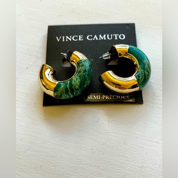 Vince Camuto Jewelry - Vince Camuto green Hoops Earrings